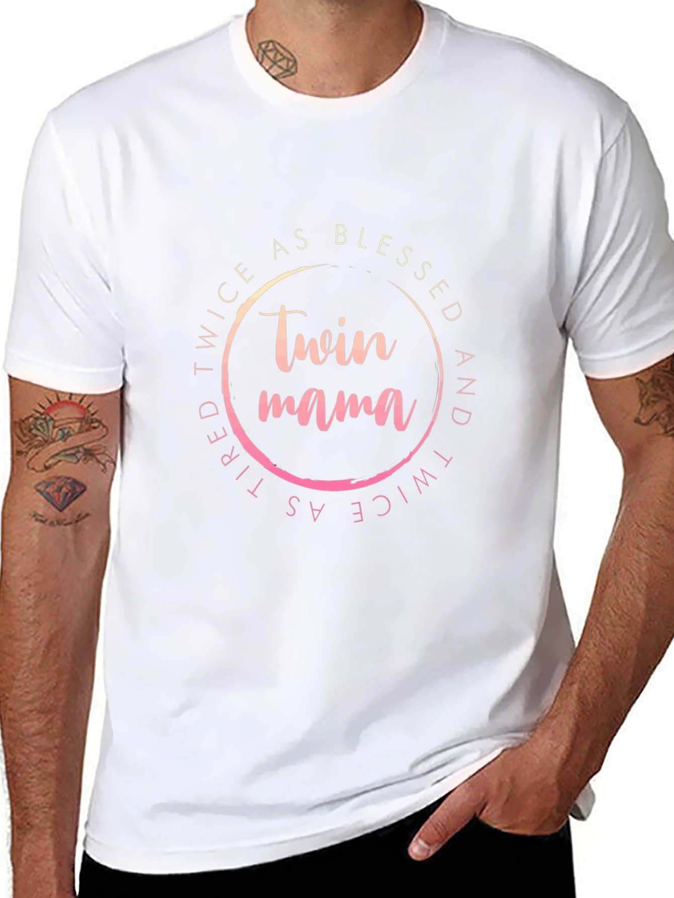Camiseta Negra Twin Mama: Doblemente Bendecida
