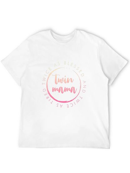 Camiseta Negra Twin Mama: Doblemente Bendecida