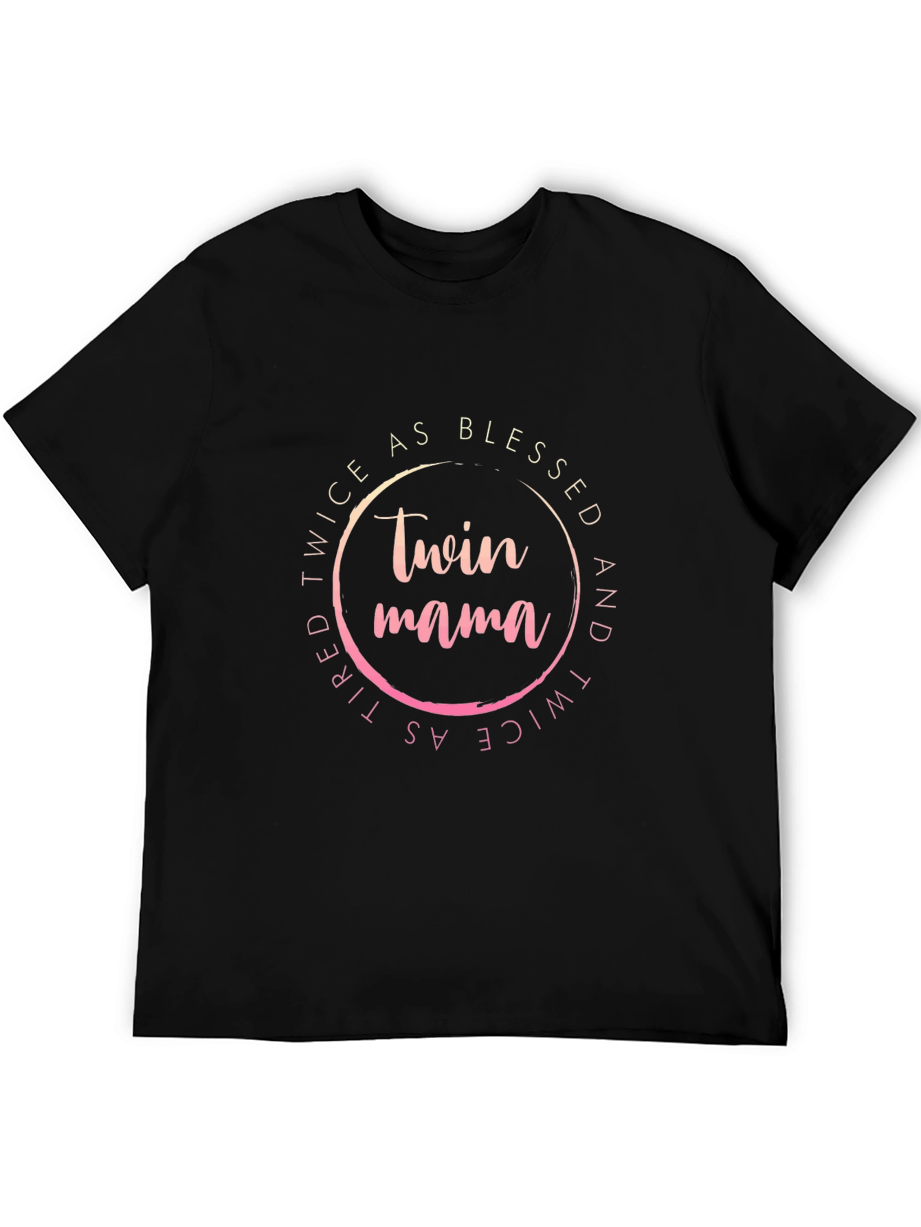 Camiseta Negra Twin Mama: Doblemente Bendecida