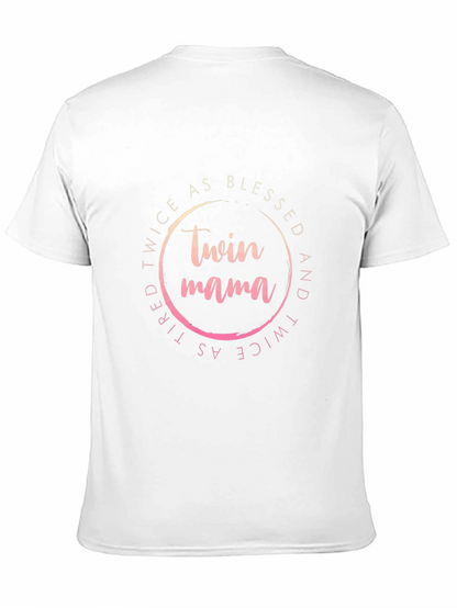 Camiseta Negra Twin Mama: Doblemente Bendecida