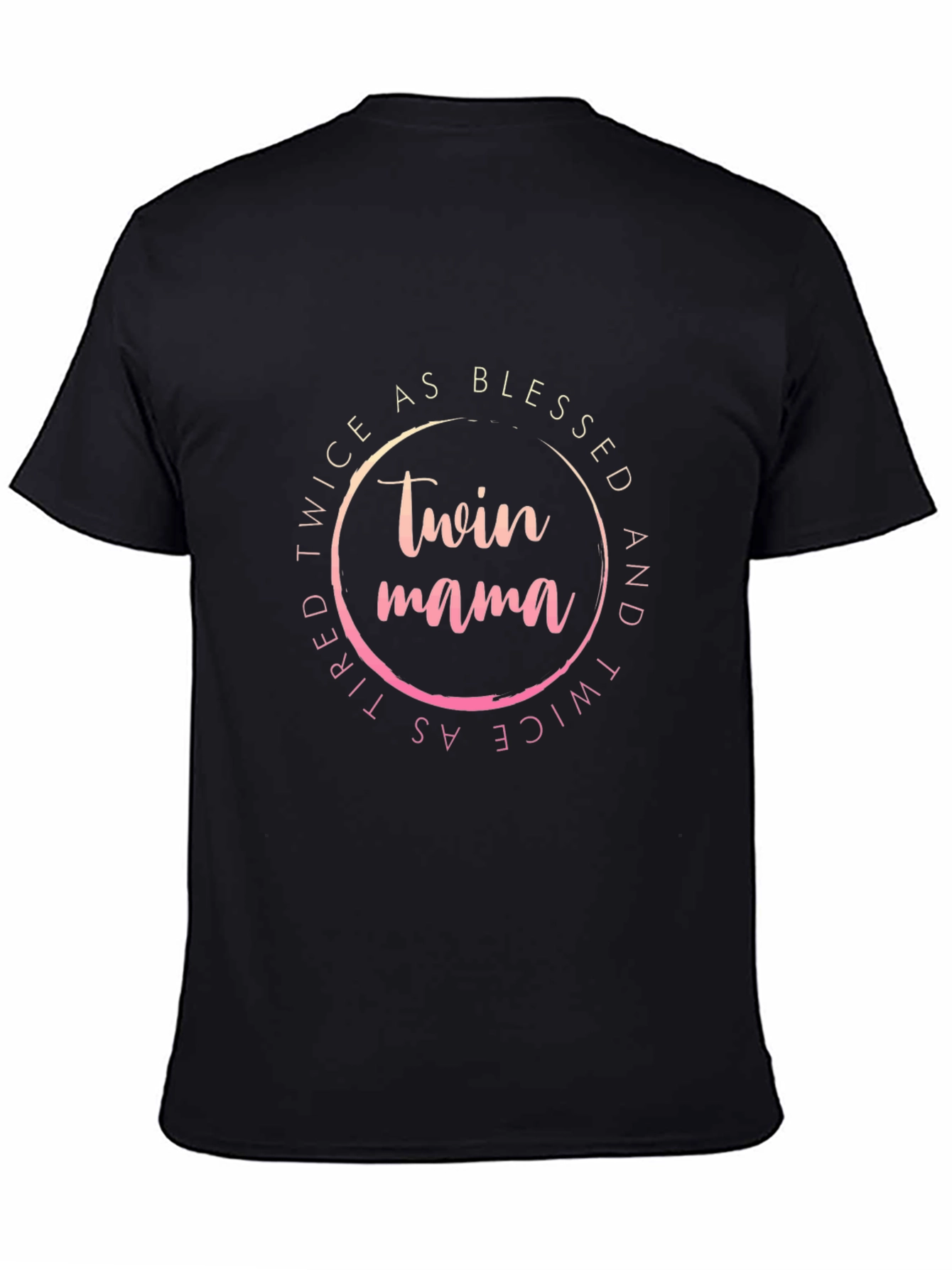 Camiseta Negra Twin Mama: Doblemente Bendecida