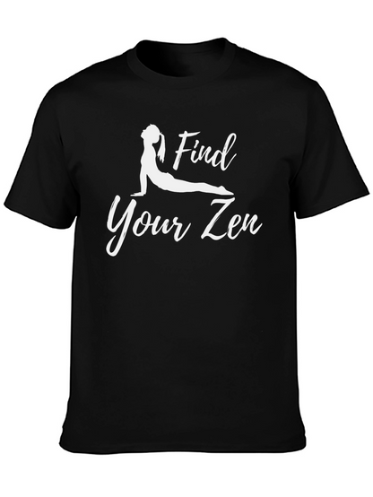 Camiseta Negra Yoga Find Your Zen para Hombre