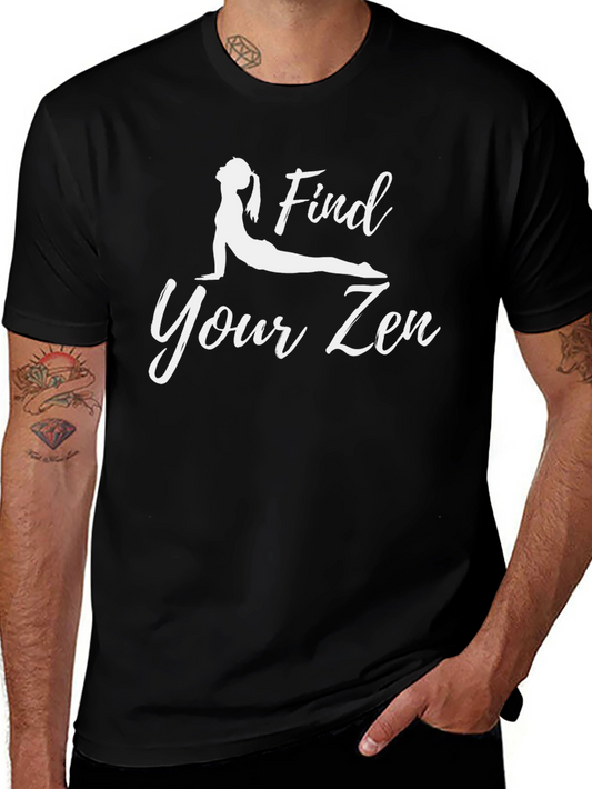 Camiseta Negra Yoga Find Your Zen para Hombre