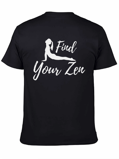 Camiseta Negra Yoga Find Your Zen para Hombre