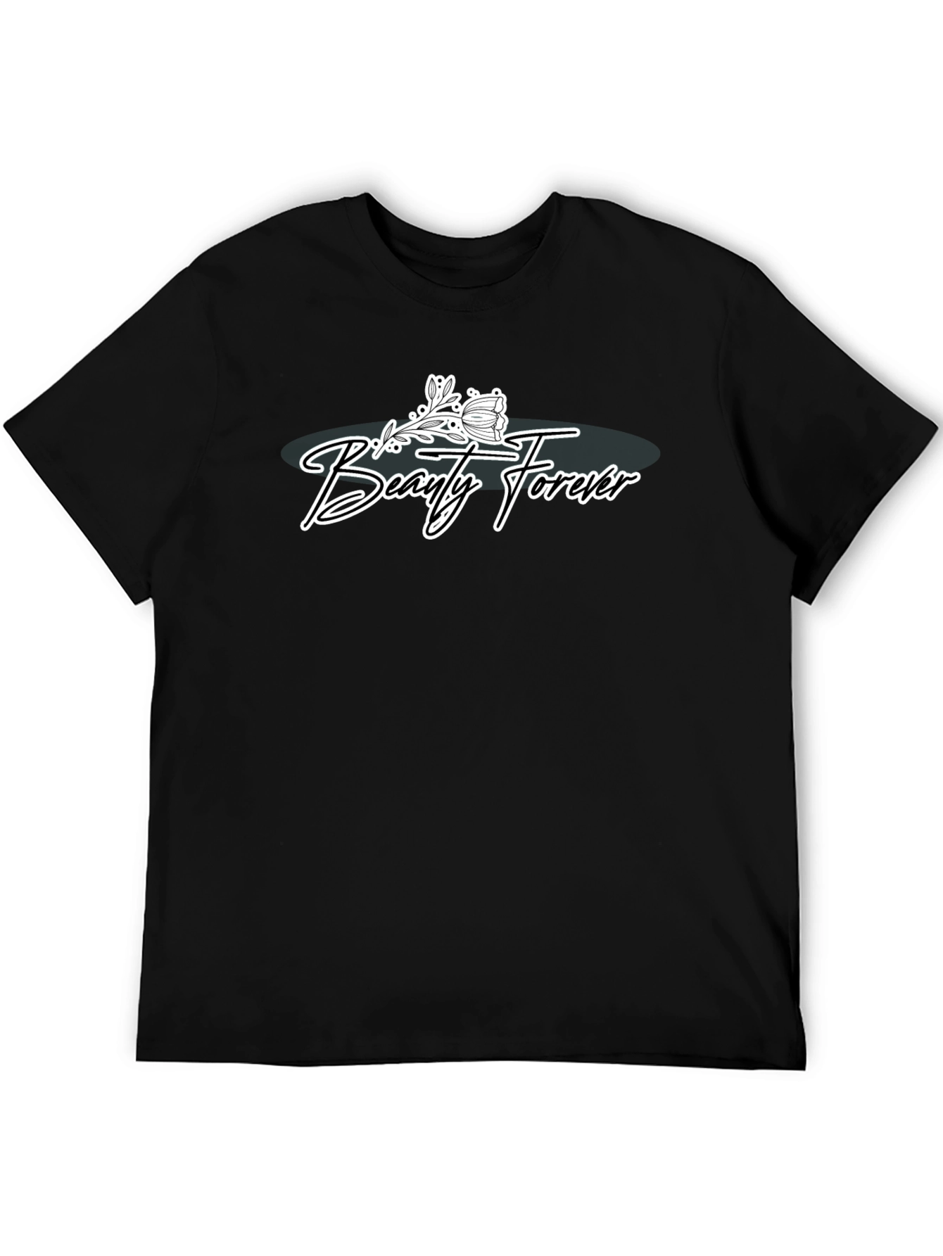 Camiseta Negra Estampada Beauty Forever