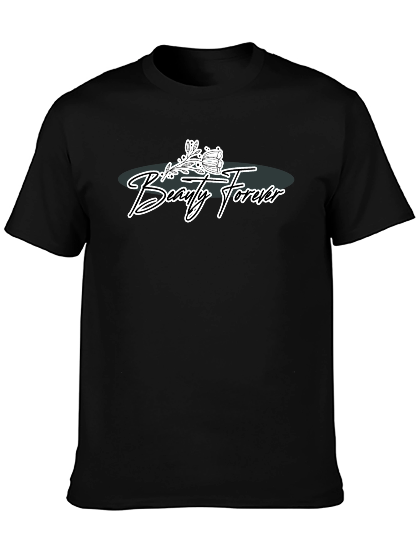 Camiseta Negra Estampada Beauty Forever