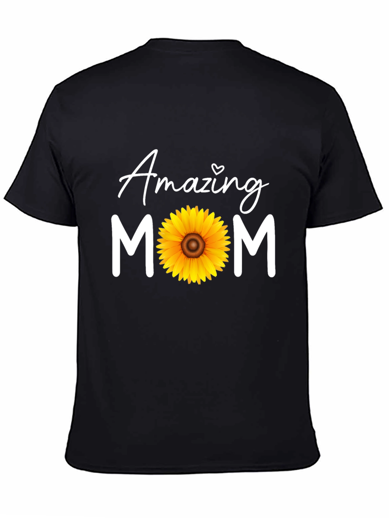 Camiseta Negra Amazing Mom con Girasol