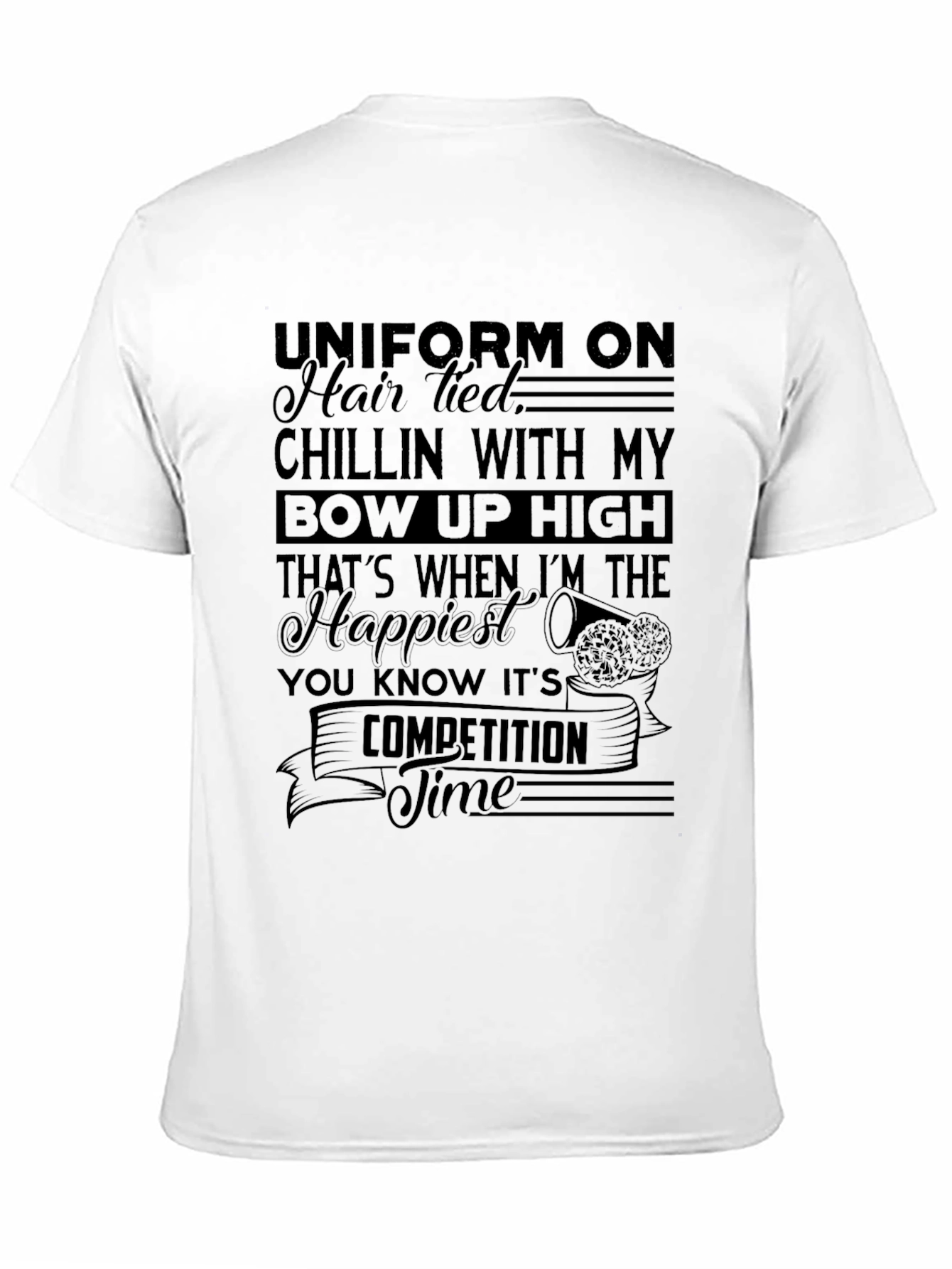 Camiseta Negra con Diseño de Cheerleading