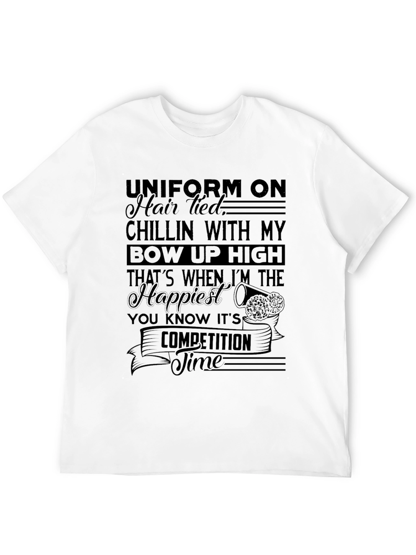 Camiseta Negra con Diseño de Cheerleading