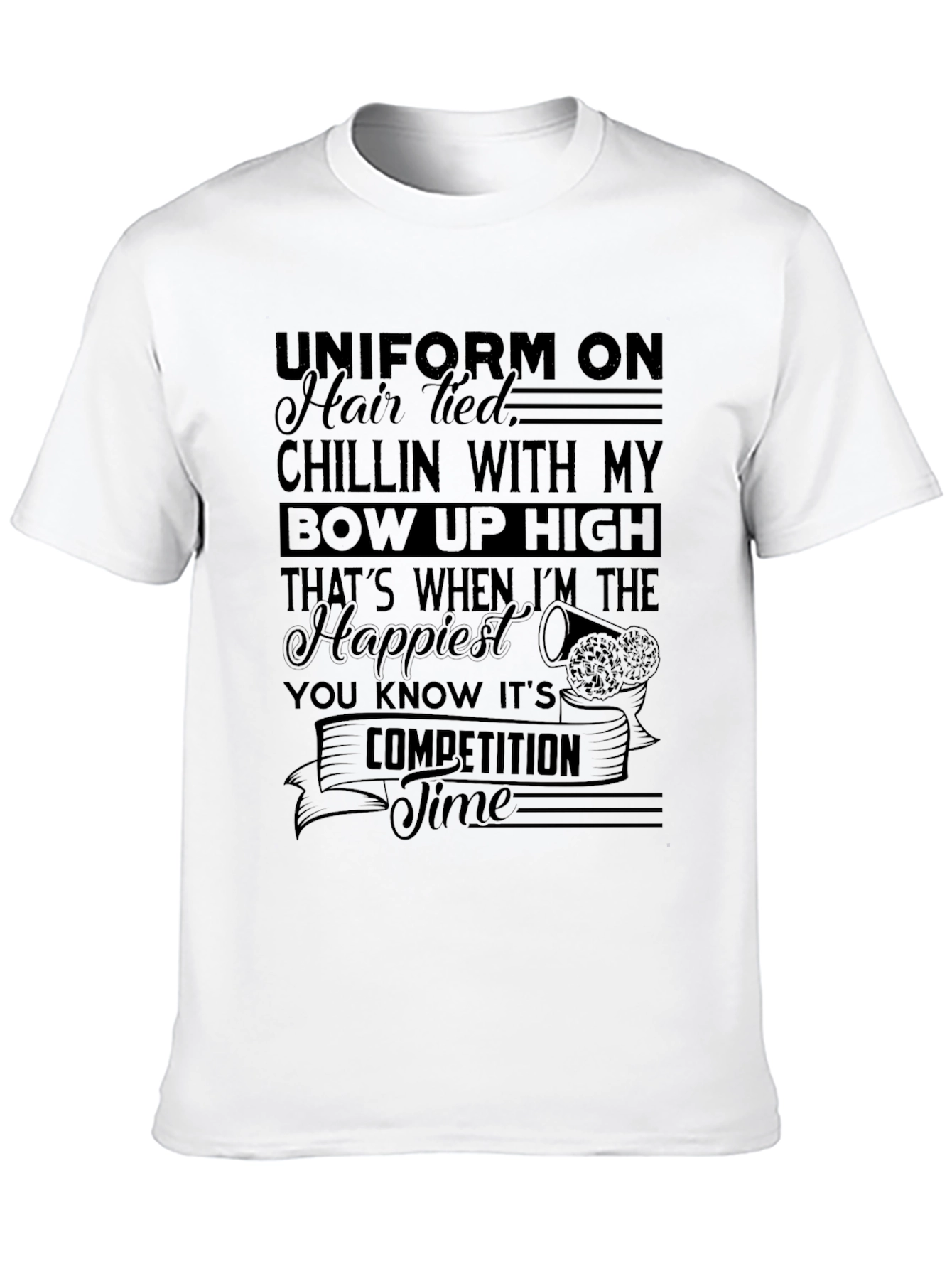 Camiseta Negra con Diseño de Cheerleading