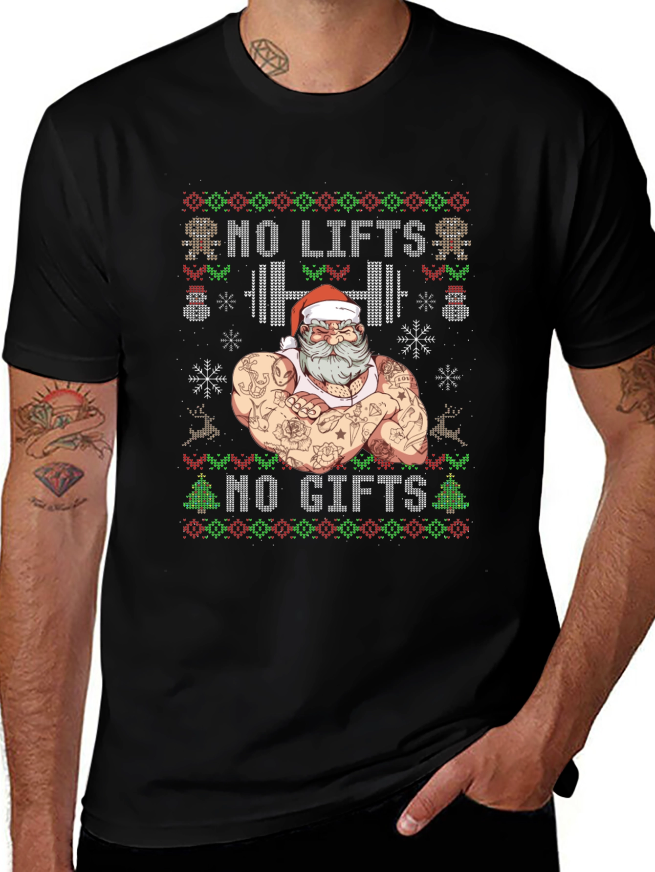 Camiseta Navideña Musculosa No Lifts No Gifts