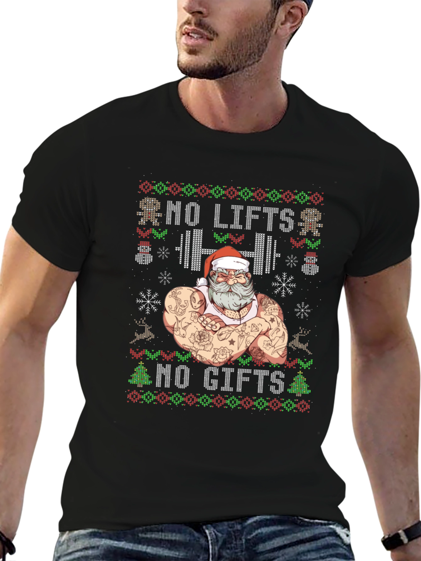 Camiseta Navideña Musculosa No Lifts No Gifts