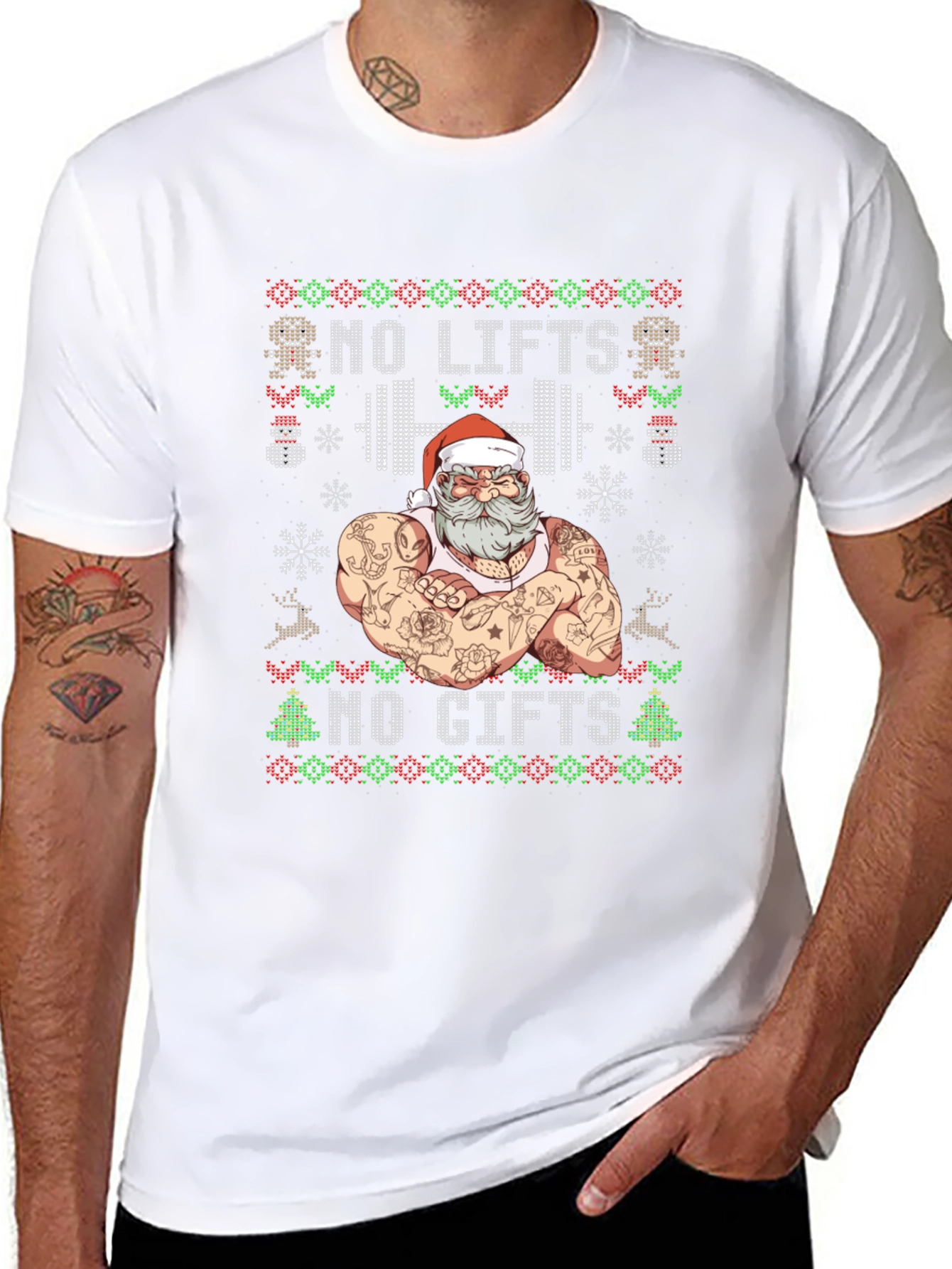 Camiseta Navideña Musculosa No Lifts No Gifts