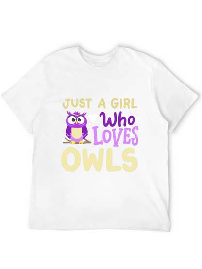 Camiseta Negra Amo los Búhos para Mujer