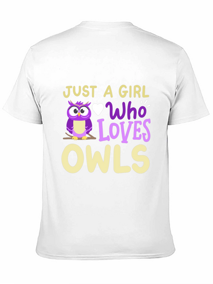 Camiseta Negra Amo los Búhos para Mujer