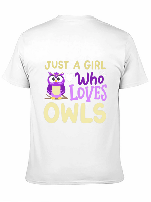 Camiseta Negra Amo los Búhos para Mujer