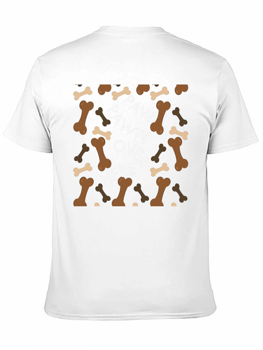 Camiseta Negra con Diseño de Huesos y Pawty Over Here