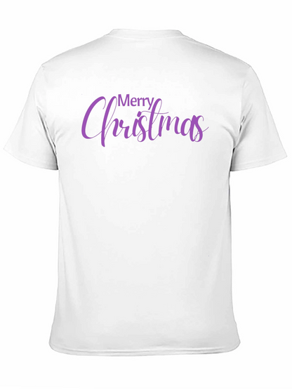 Camiseta Negra con Diseño Navideño Morado