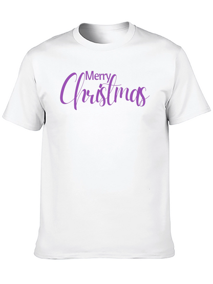 Camiseta Negra con Diseño Navideño Morado