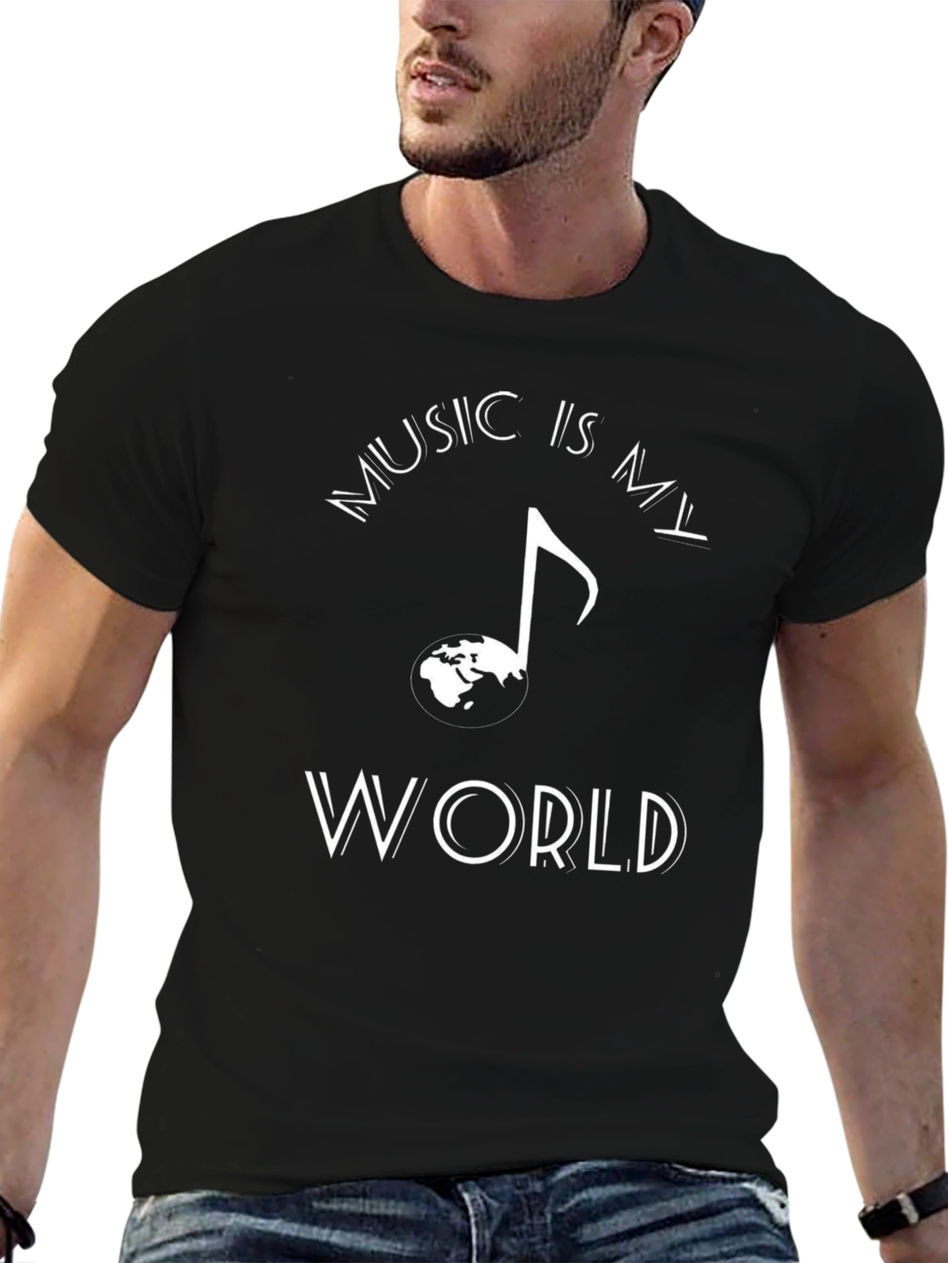 Camiseta Negra La Música Es Mi Mundo