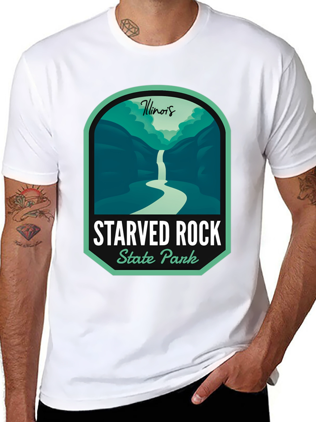 Camiseta Negra Starved Rock State Park Illinois