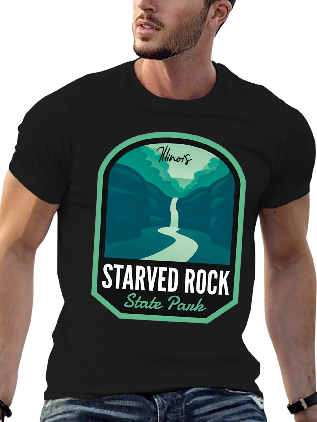 Camiseta Negra Starved Rock State Park Illinois