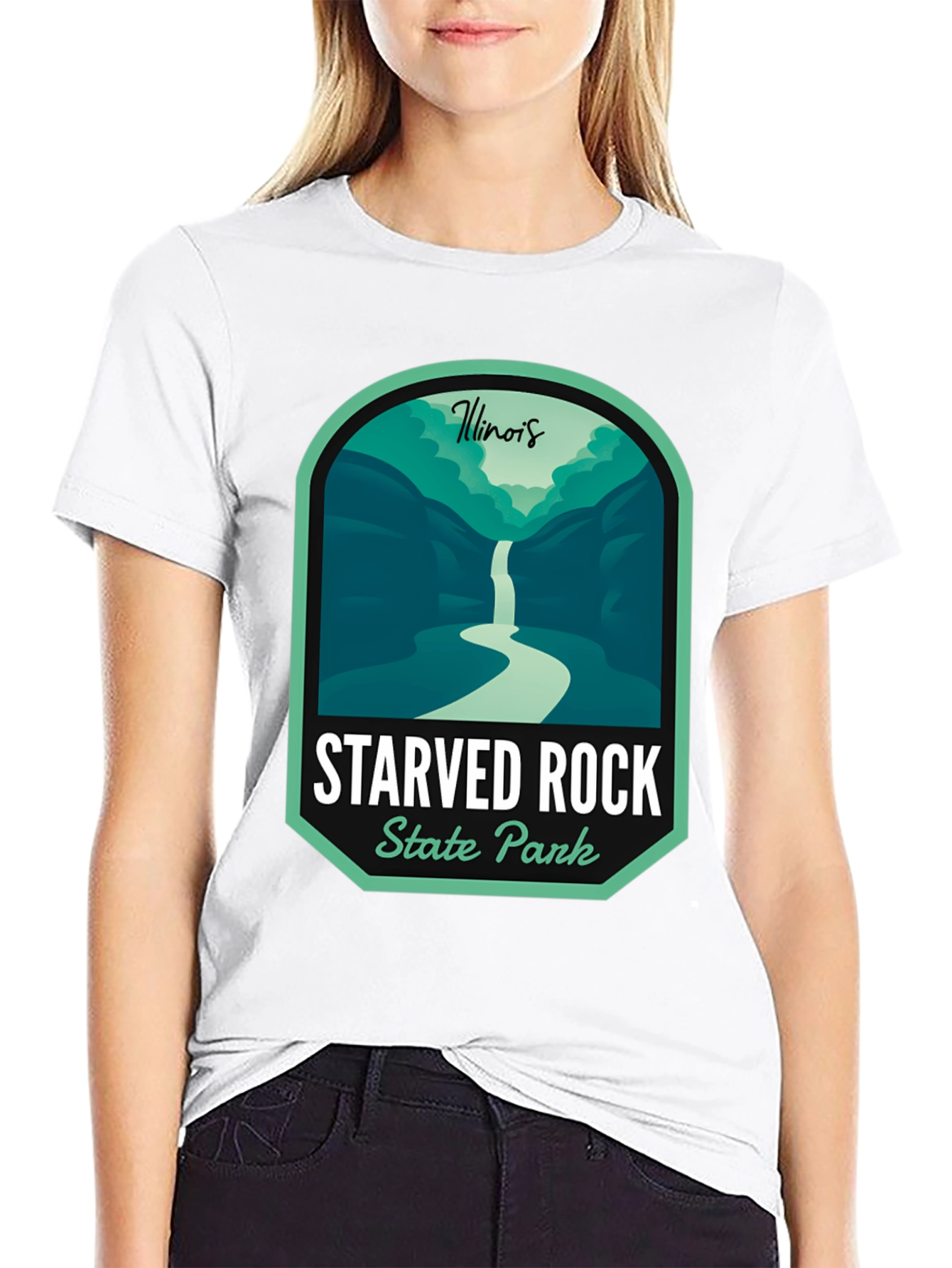 Camiseta Negra Starved Rock State Park Illinois
