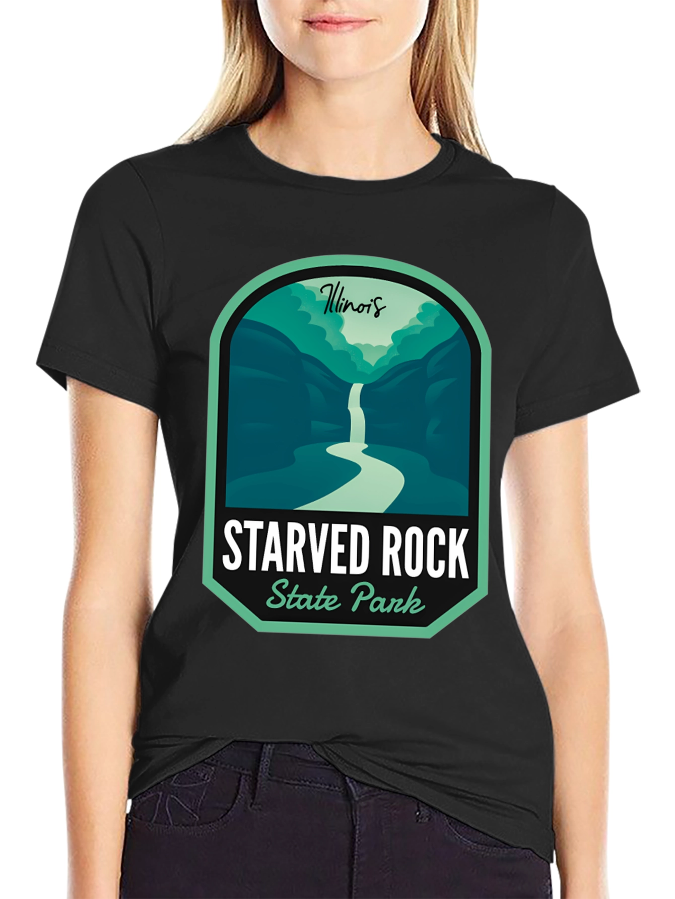 Camiseta Negra Starved Rock State Park Illinois