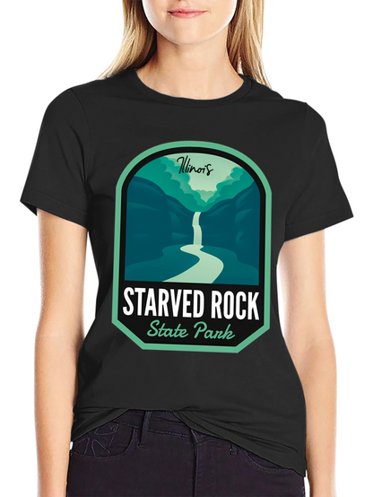Camiseta Negra Starved Rock State Park Illinois