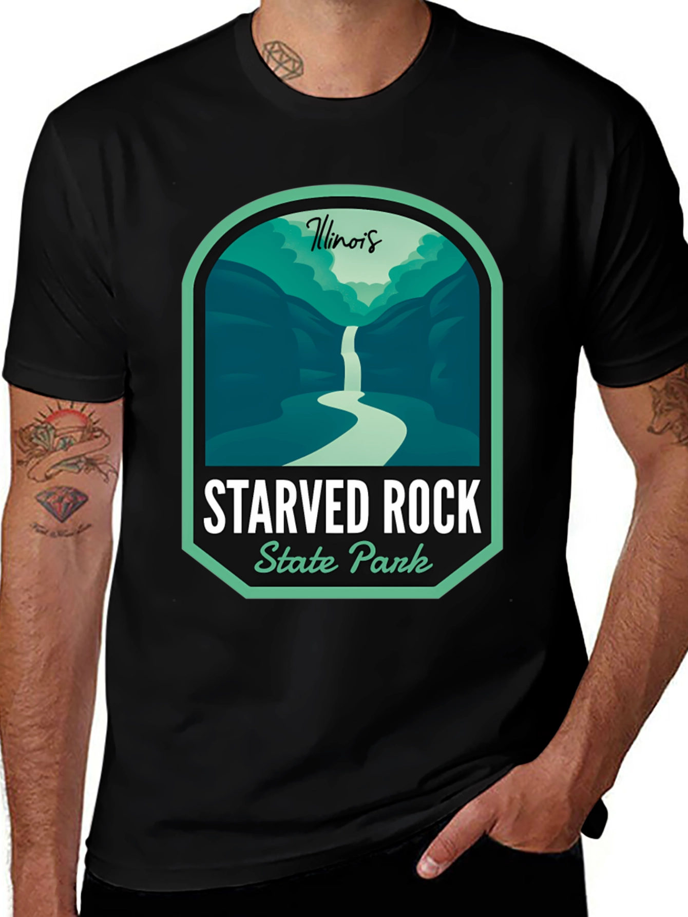 Camiseta Negra Starved Rock State Park Illinois