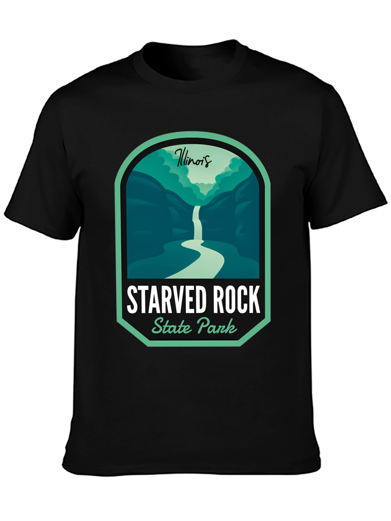 Camiseta Negra Starved Rock State Park Illinois
