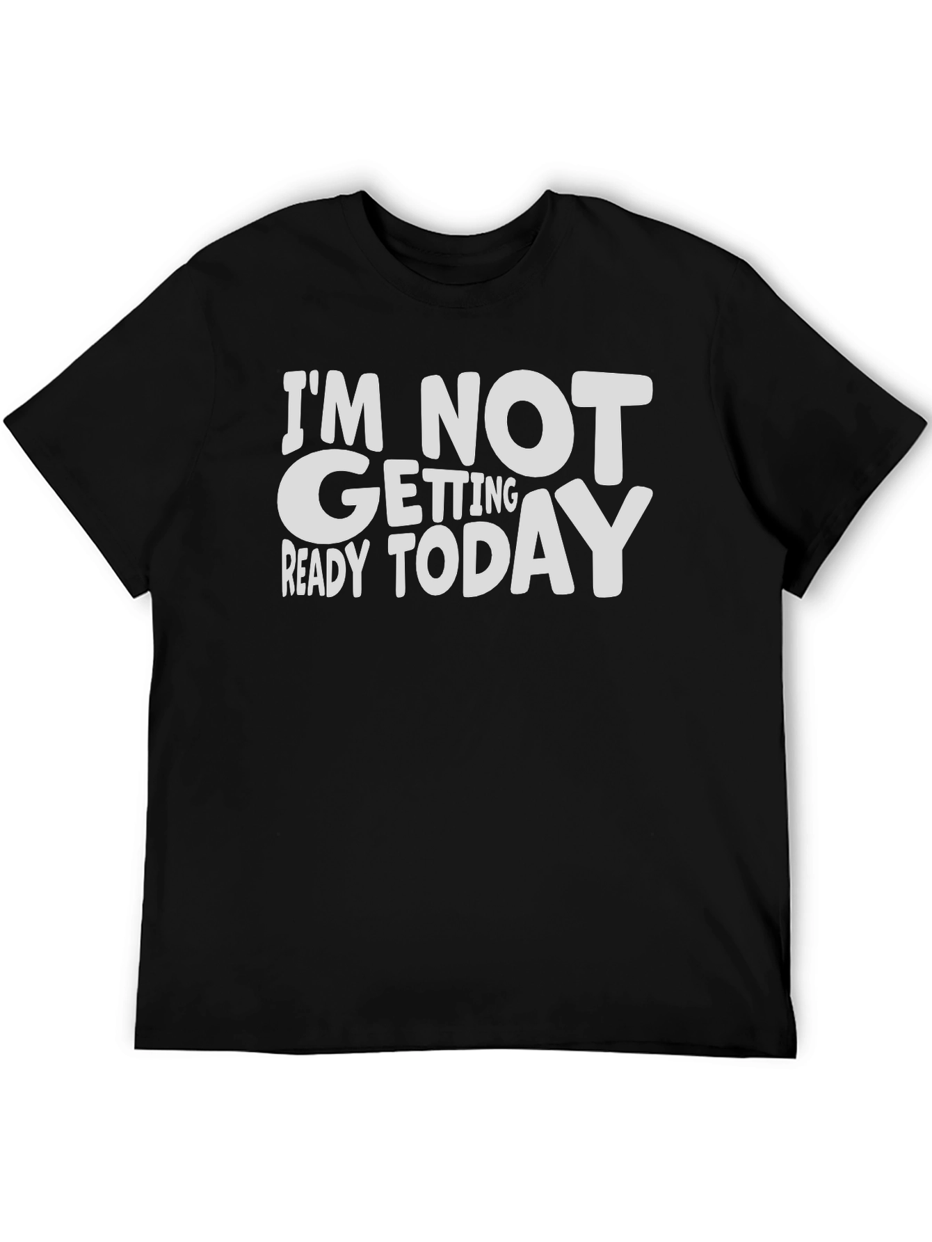 Camiseta Negra con Mensaje Divertido: No Me Preparo Hoy