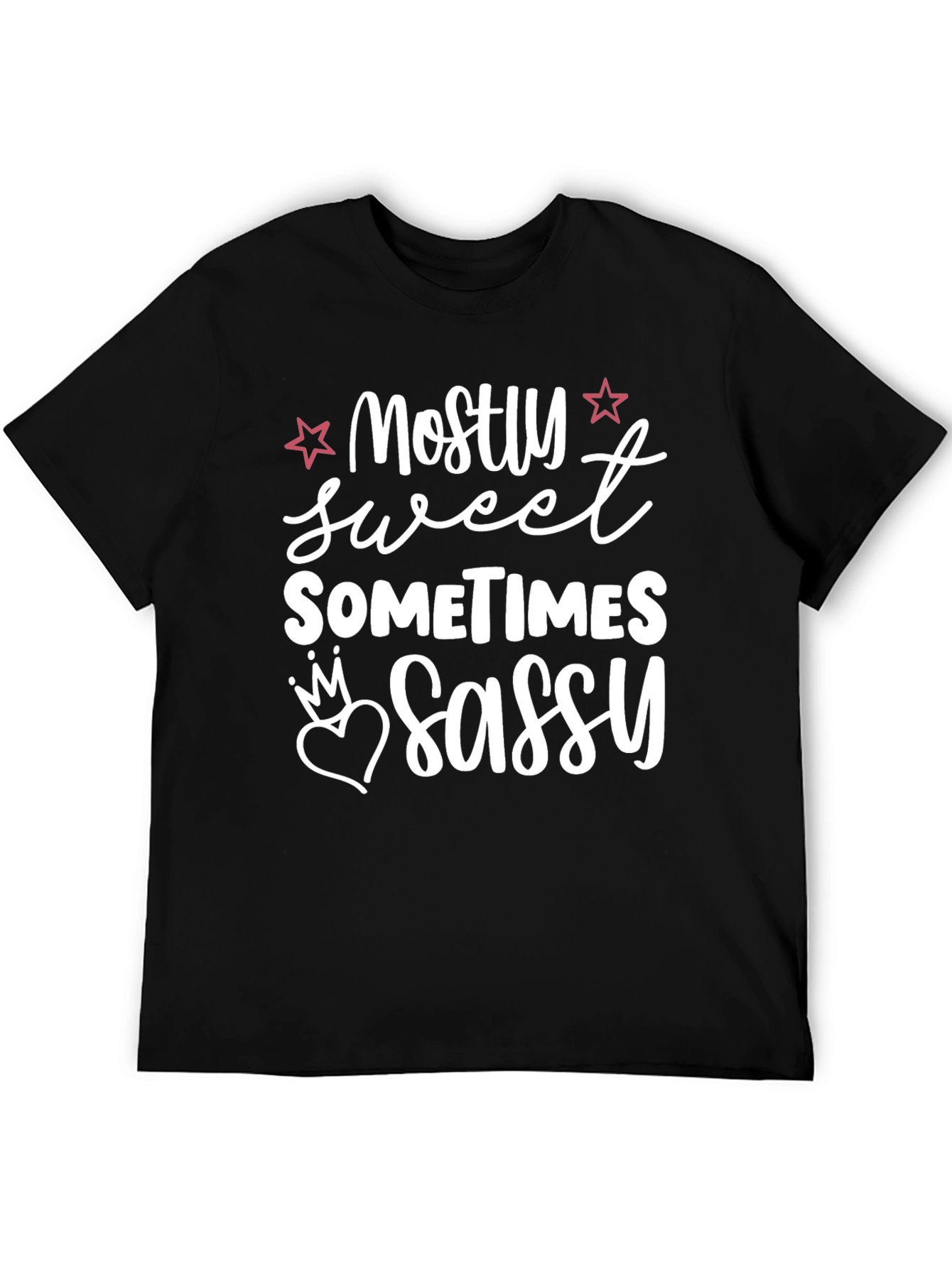 Camiseta Negra Mostly Sweet Sometimes Sassy