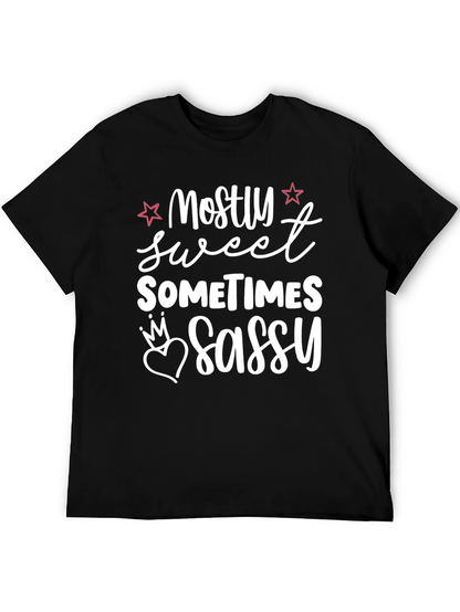 Camiseta Negra Mostly Sweet Sometimes Sassy