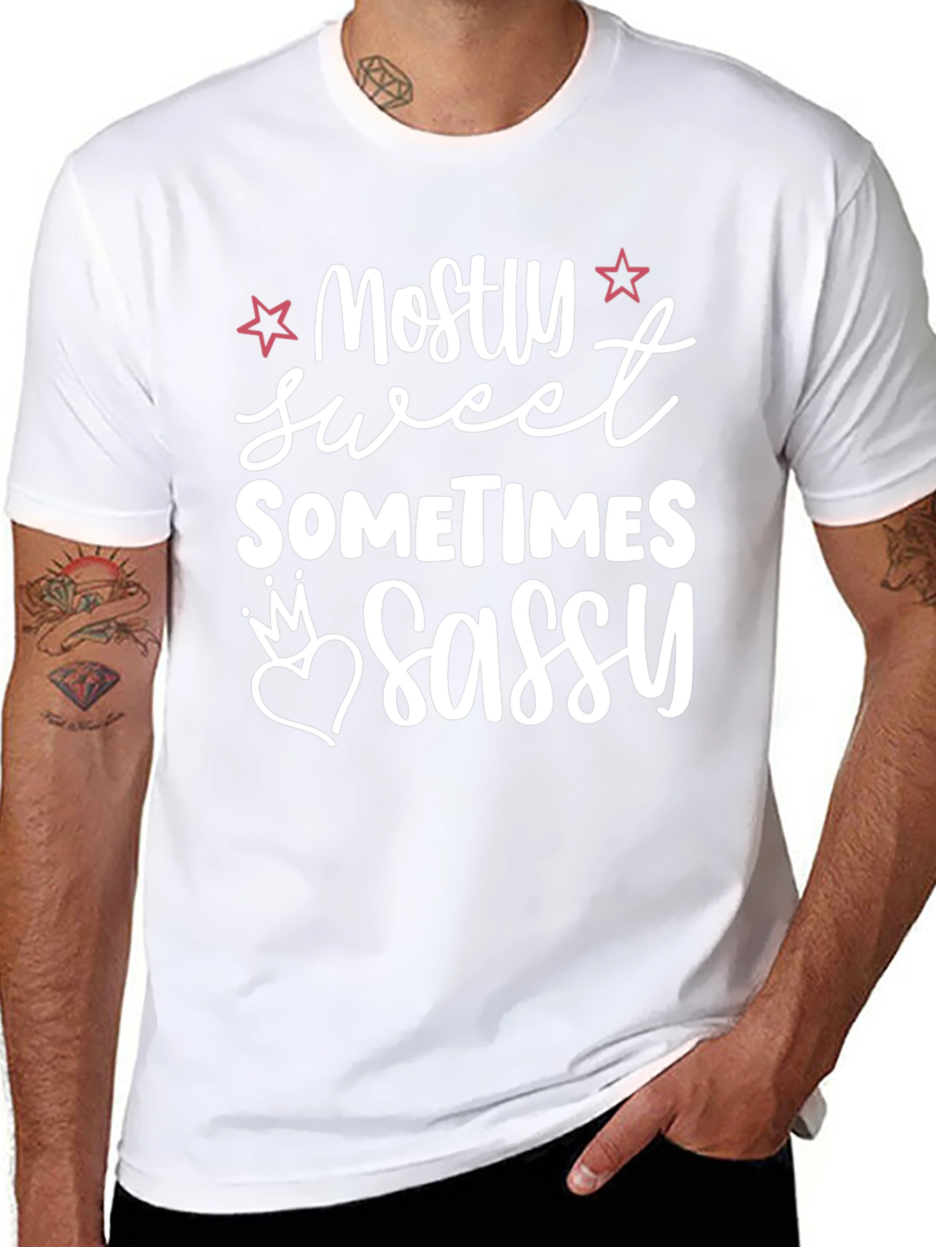 Camiseta Negra Mostly Sweet Sometimes Sassy
