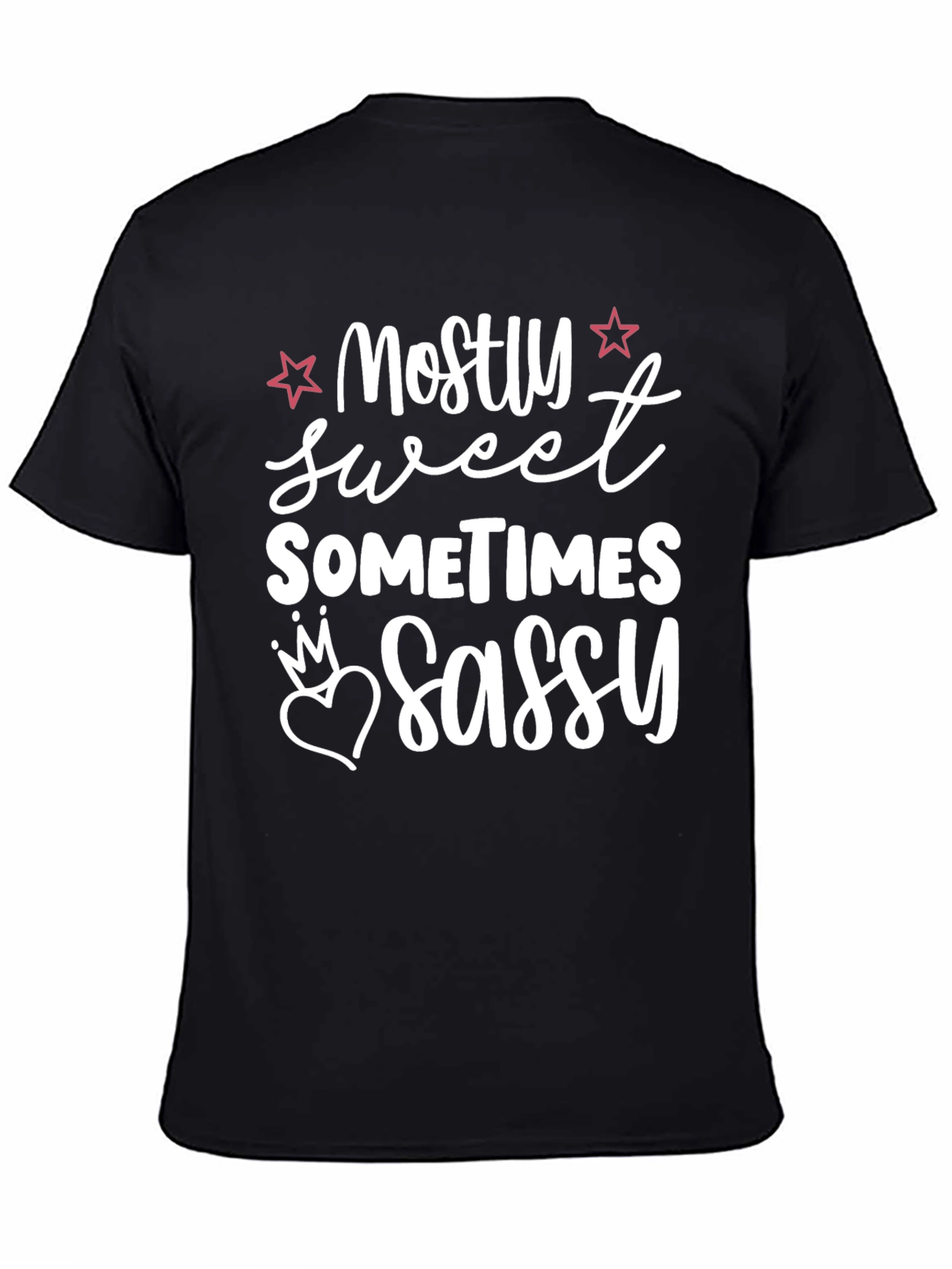 Camiseta Negra Mostly Sweet Sometimes Sassy