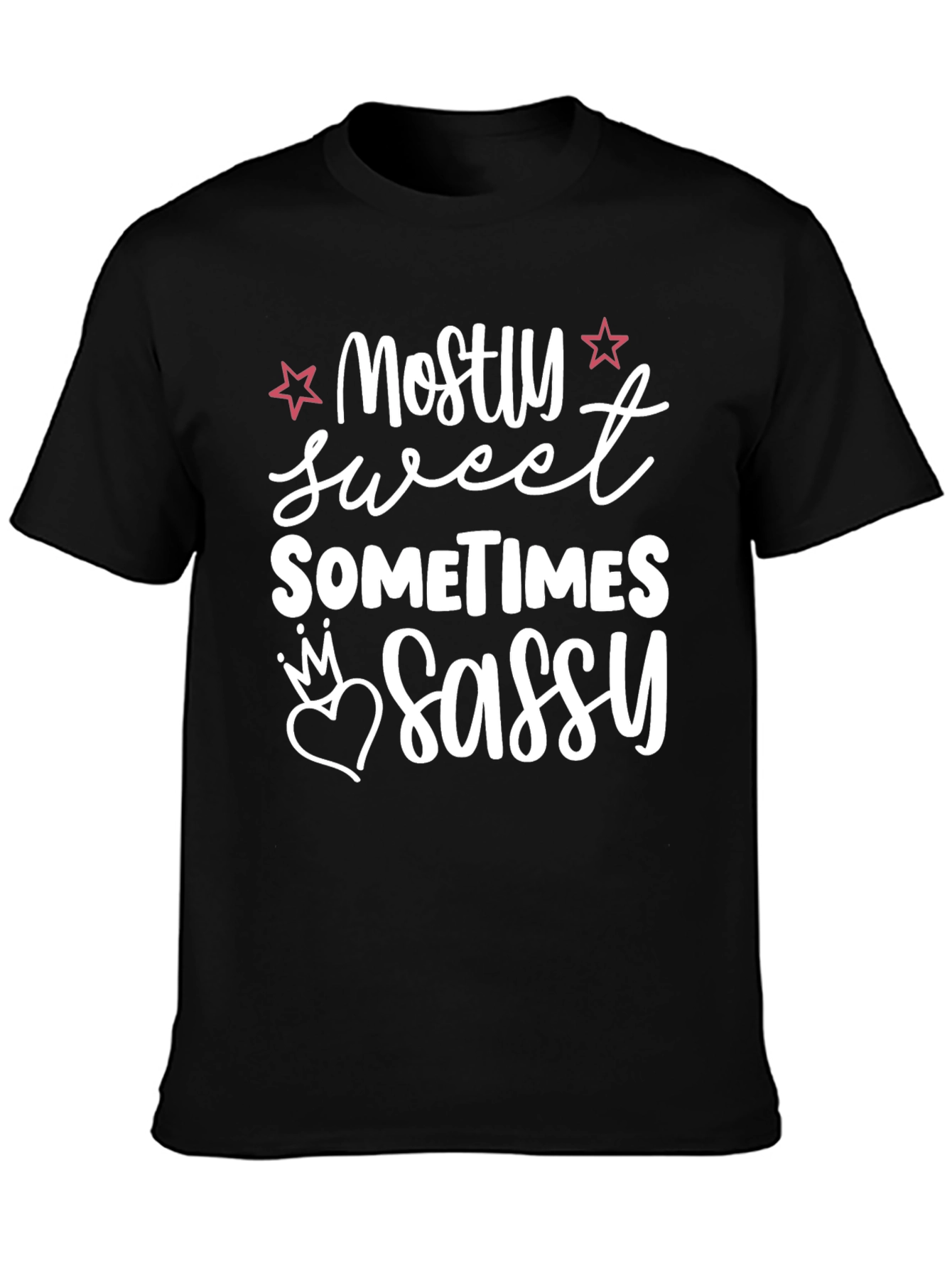 Camiseta Negra Mostly Sweet Sometimes Sassy