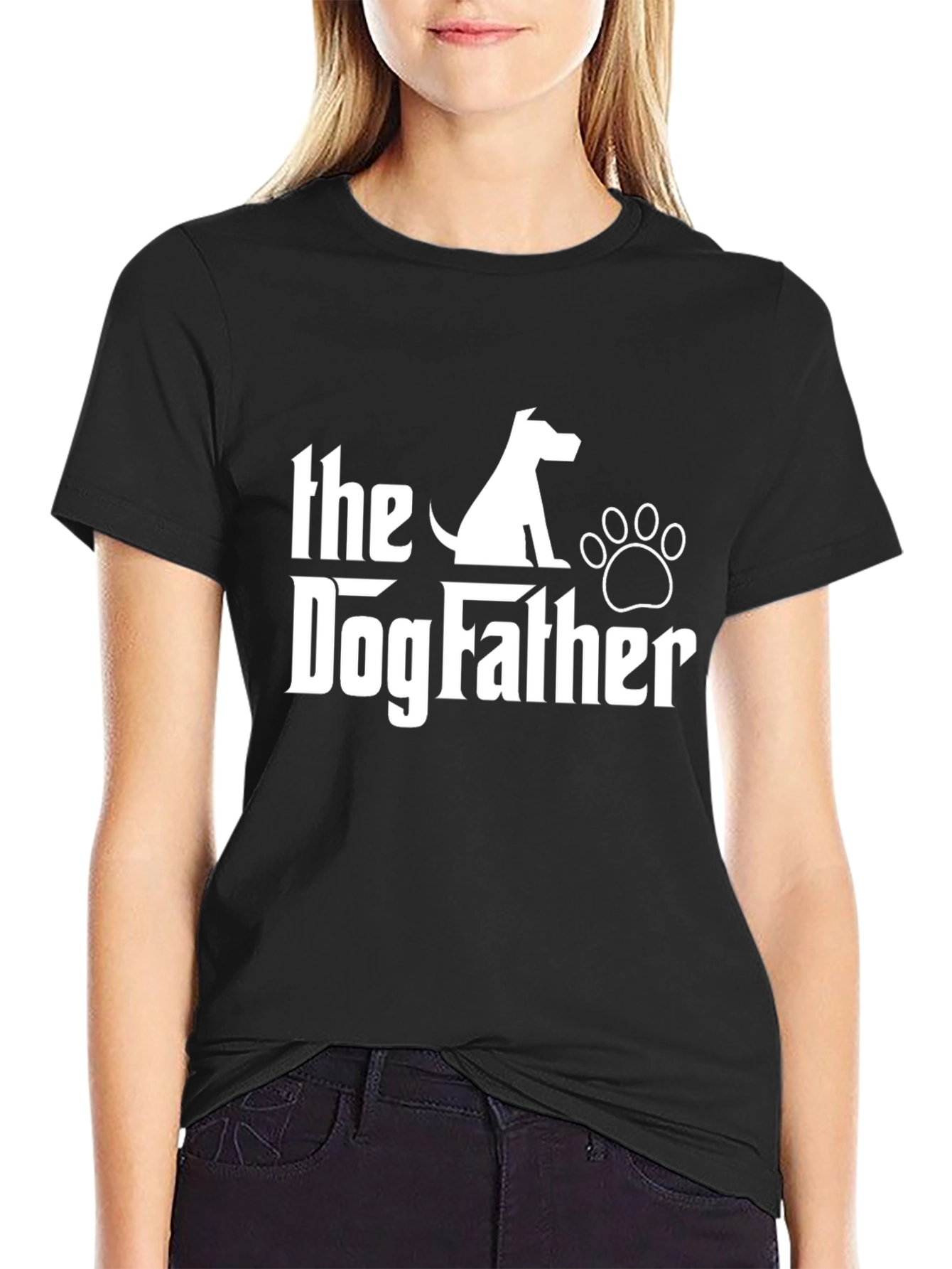 Camiseta Negra The Dog Father para Amantes de Perros