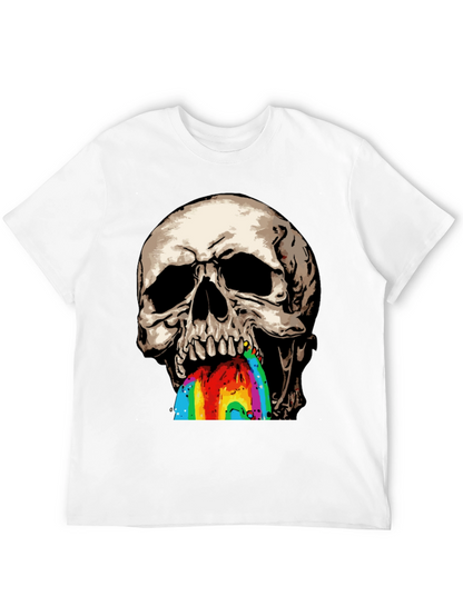 Camiseta Negra con Calavera Vomitando Arcoíris