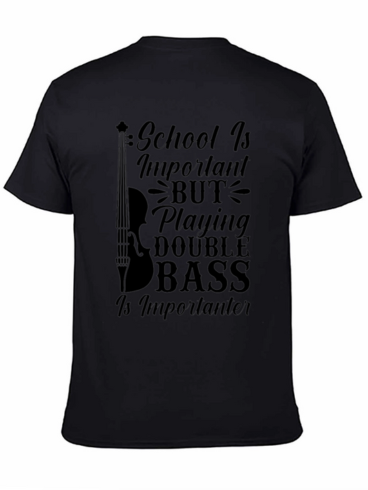 Camiseta Negra Humor Musical Doble Bajo