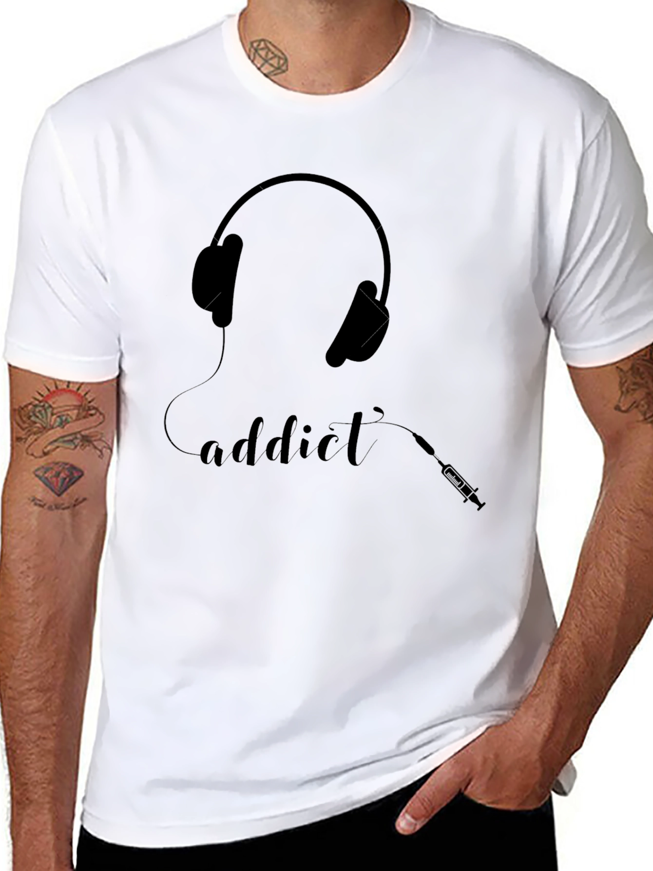 Camiseta Negra Addict a la Música