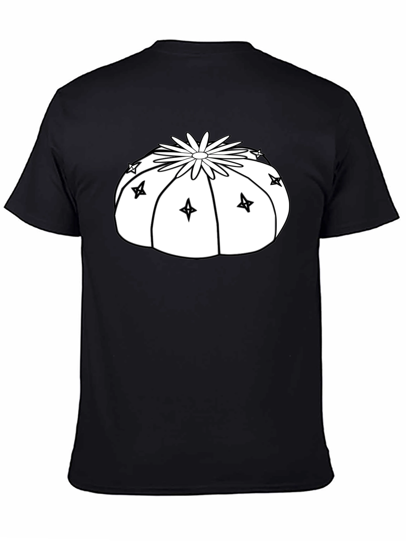 Camiseta Negra con Diseño de Cactus Estrella