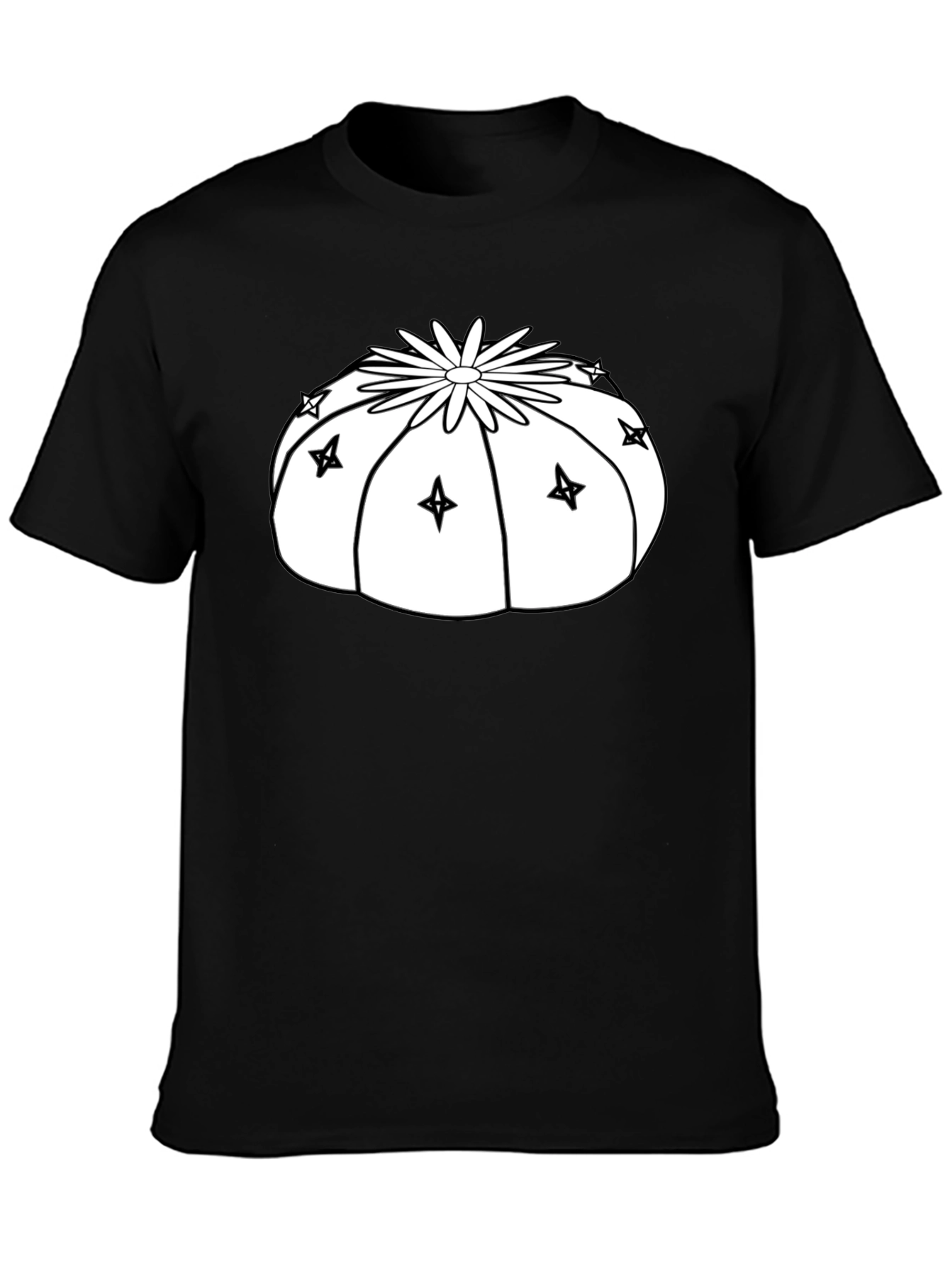 Camiseta Negra con Diseño de Cactus Estrella