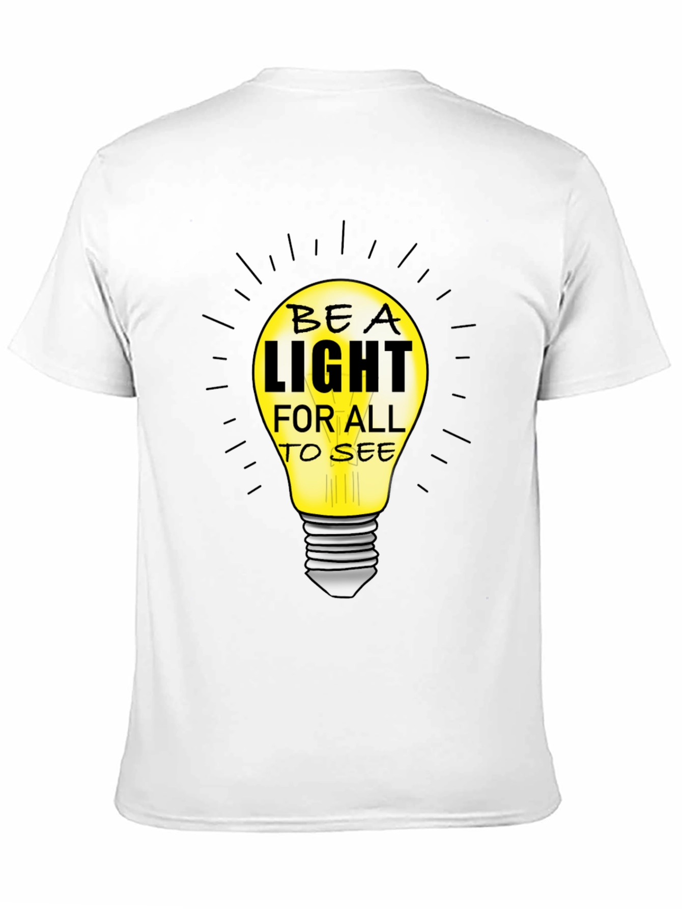 Camiseta Negra con Diseño de Bombilla Iluminadora