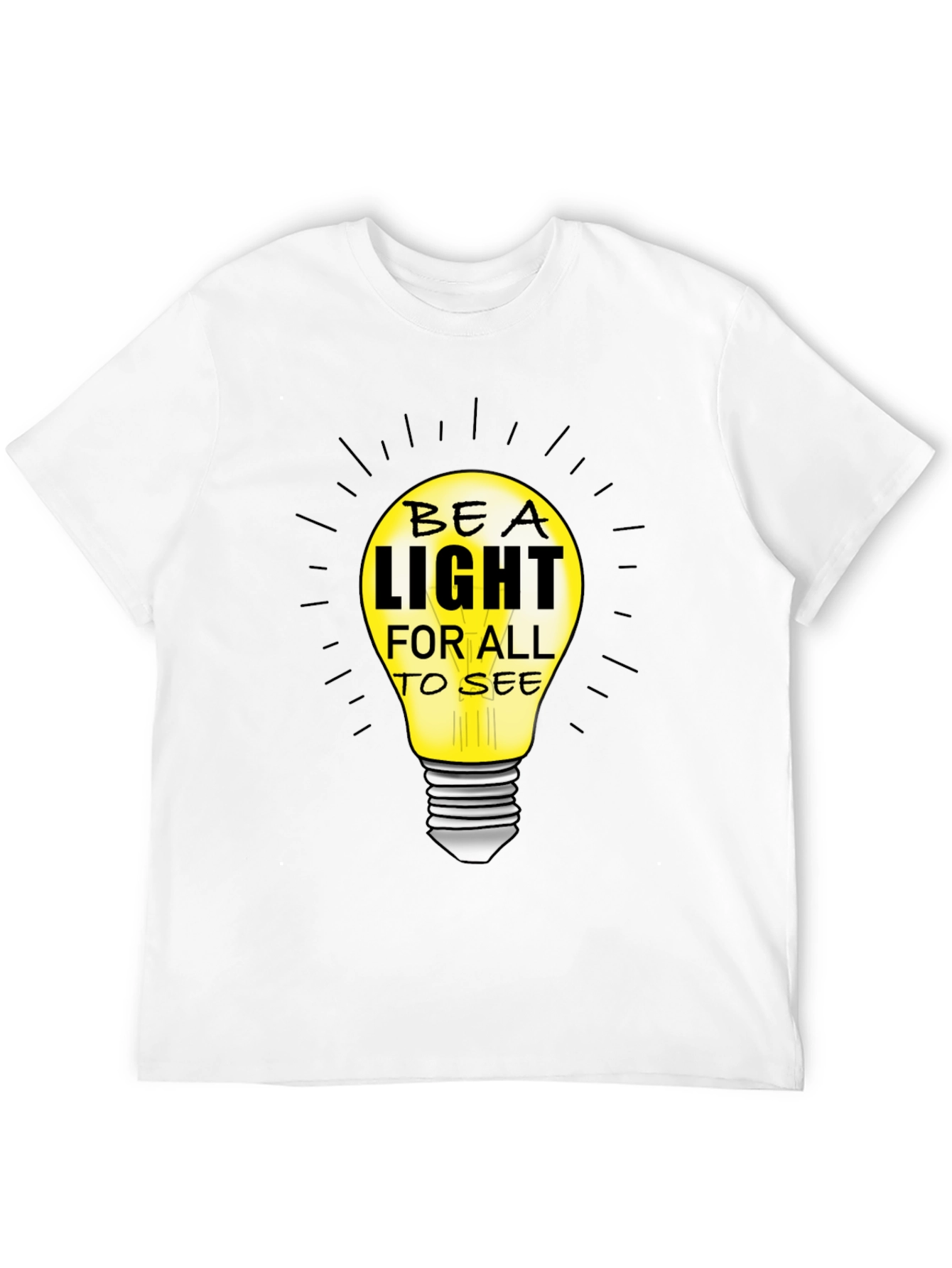 Camiseta Negra con Diseño de Bombilla Iluminadora