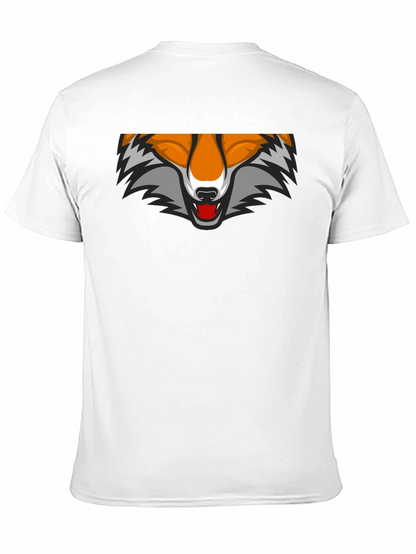 Camiseta Negra con Diseño de Cabeza de Zorro