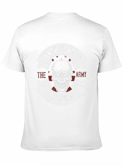 Camiseta Negra Estampada Cráneo Militar