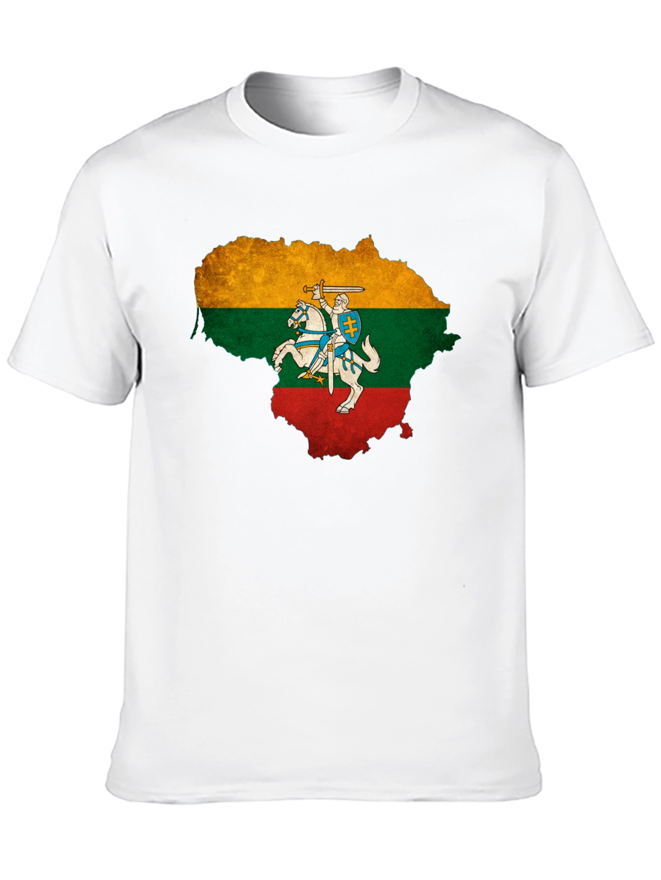 Camiseta Negra Diseño Lituania con Jinete