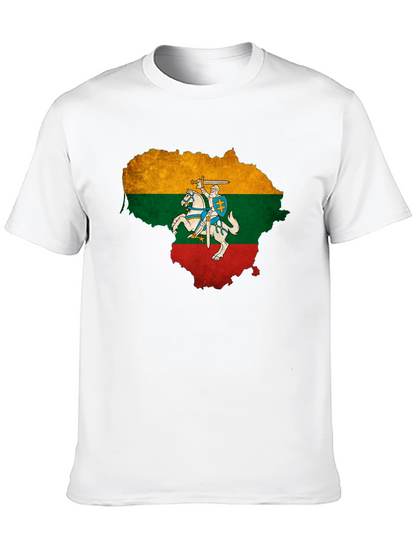 Camiseta Negra Diseño Lituania con Jinete