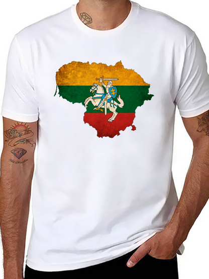 Camiseta Negra Diseño Lituania con Jinete
